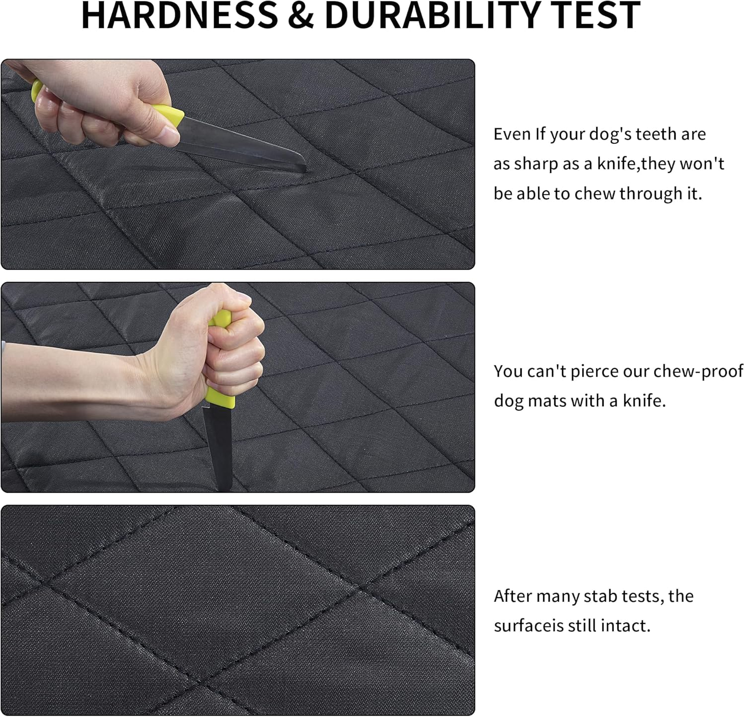 MABOZOO Durable Chew Proof Dog Bed, Tough Indestructible Crate Mat for Aggressive Chewers, Washable Waterproof Pet Bed for Medium Dogs, Black 22X35 In image number 3