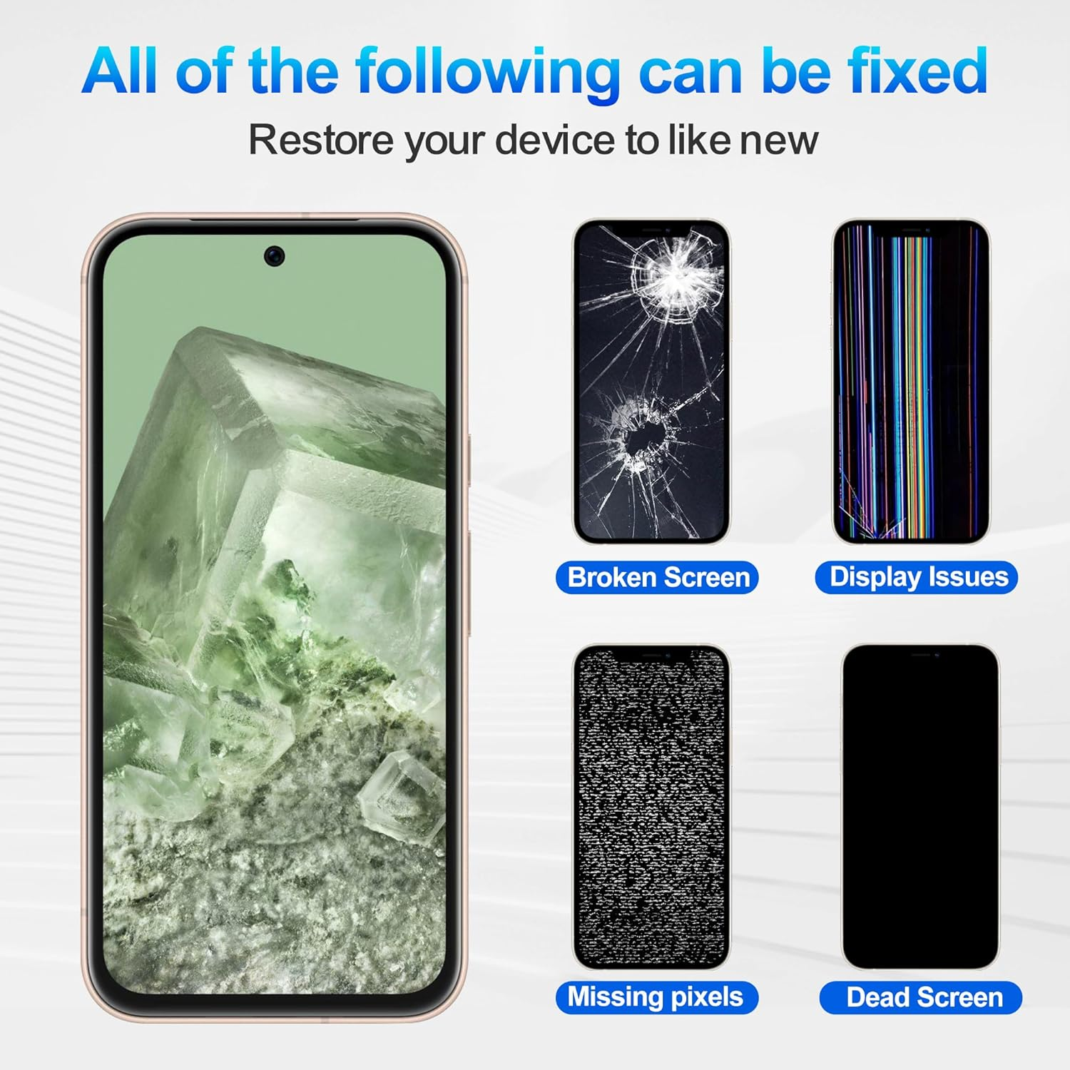 OLED Display Compatible with Google Pixel 8A 6.1 Inch LCD Display Touchscreen Digitizer Assembly with Repair Tools Kit, with Fingerprint image number 2