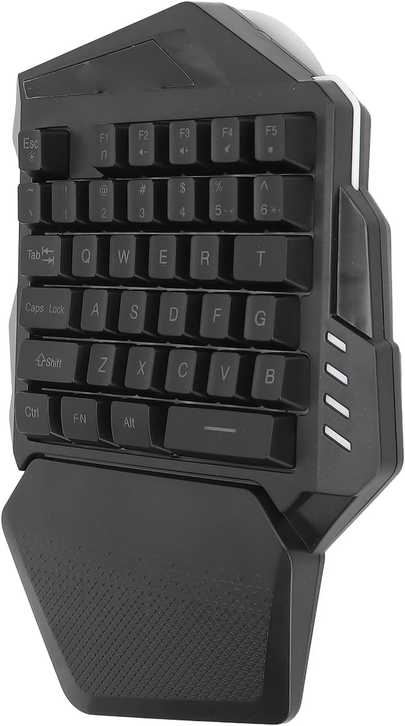 One-Handed RGB Gaming Keyboard,2.4G Wireless Gaming Keypad,Mechanical Feel Gaming Keyboard Left-Hand,Portable 35 Keys,For Xp,For 7/10