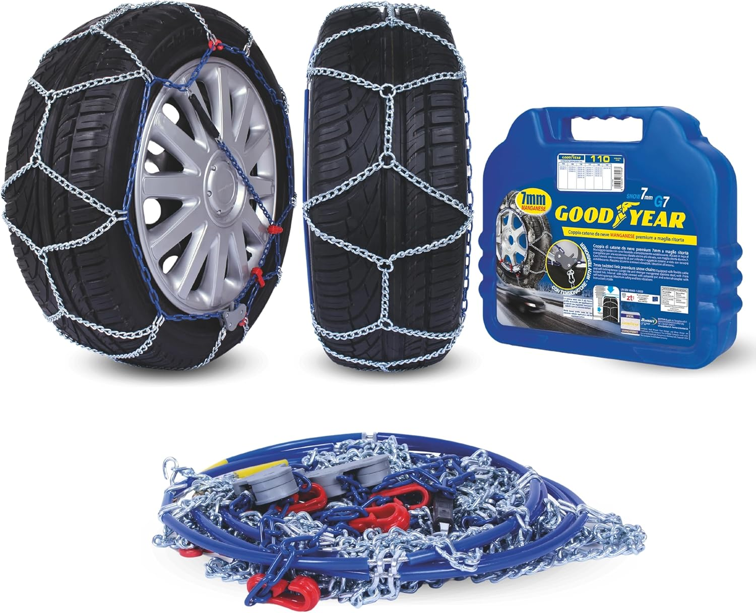 Goodyear 77956: 7 Mm Car Passenger Snow Chains, TUV and ONORM Approved, Size 110 image number 5