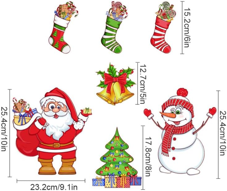 HANABASS 1 Set Christmas Fridge Magnets Christmas Tree&Christmas Stockings&Santa Claus&Snowman Decorative Refrigerator Magnets Small Christmas Decoration for Fridge image number 3