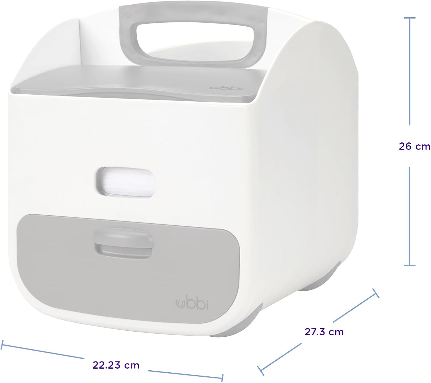 Ubbi Portable Diaper Changing Station Diaper Storage Caddy Organizer with Changing Mat, Stores Baby Diapers, Wipes and Baby Accessories, Gray image number 1