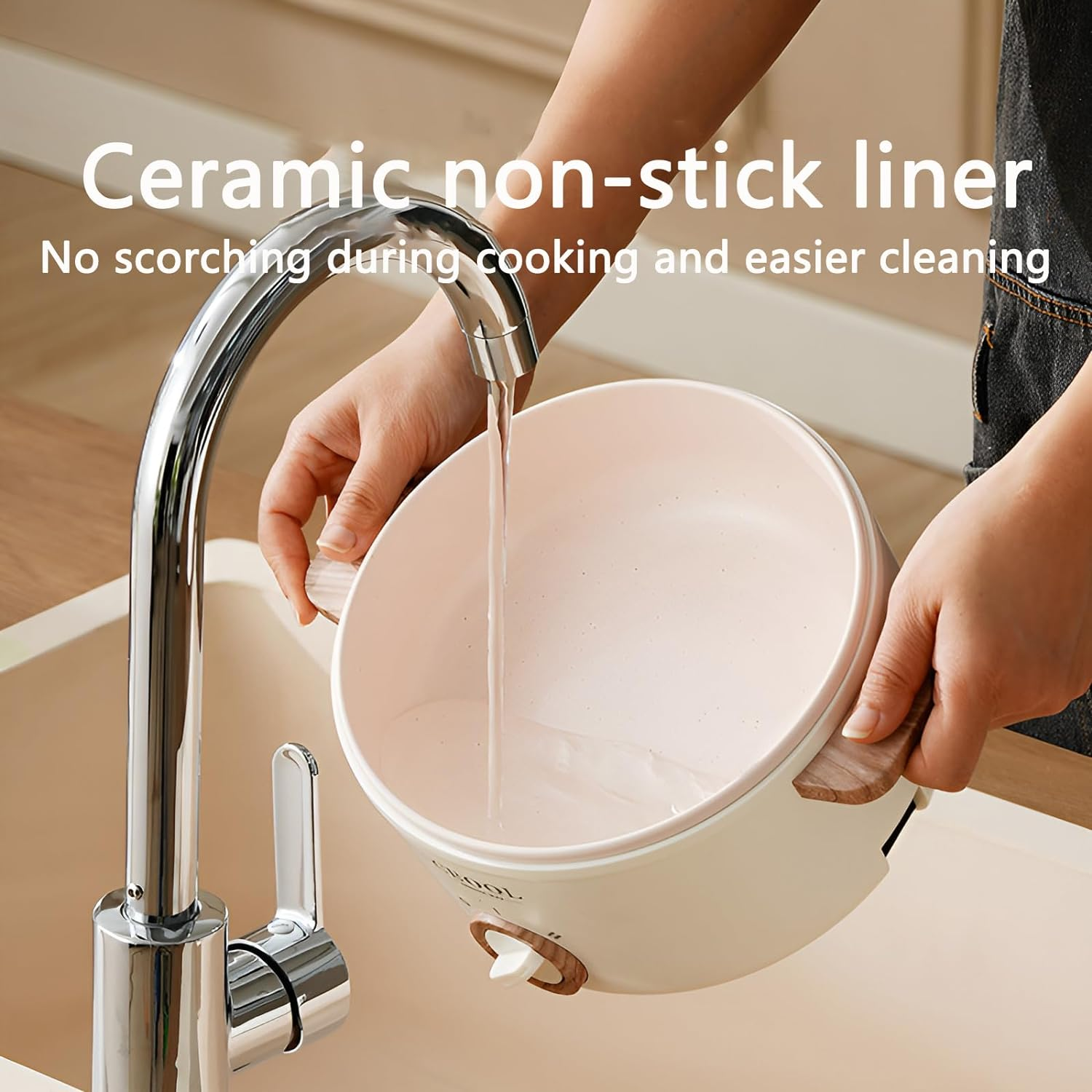 Hot Pot Electric, 1.5L Portable Electric Skillet with Nonstick Coating, Multi-Function Cooker for Stir Fry, Steak, Noodles, Ramen Cooker for Dorm and Office image number 3