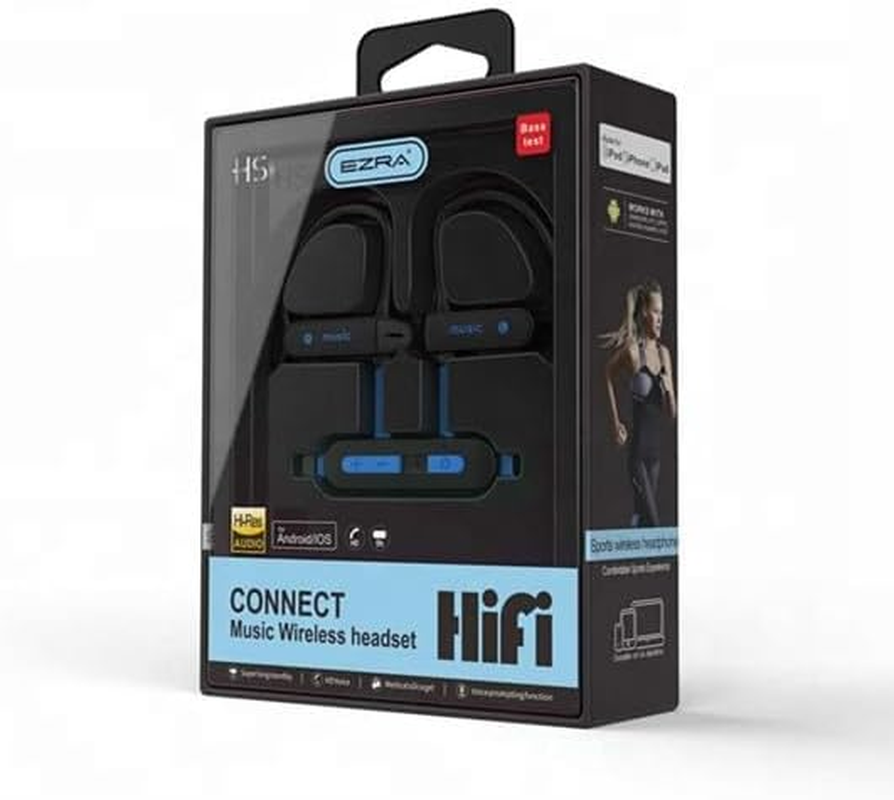 Wireless Sports Earphones, Bluetooth Headphones with Ear Hook, Sweatproof, Black, BW04 image number 3