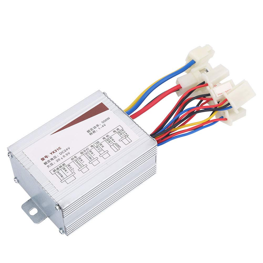 24V Controller 24V 500W Motor Speed Controller Electrical Scooter E Brushed E Bike Tricycle Brush Motor Control Box Electric Motor Controller Electric Speed Controller