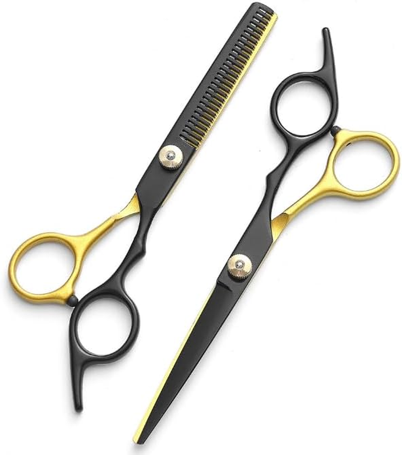 Hair Cutting Scissors Set, 11 PCS Professional Haircut Scissors Kit with Cutting Scissors, Thinning Scissors, Comb, Cape, Clips, Black Hairdressing Shears Set for Barber, Salon, Home image number 5