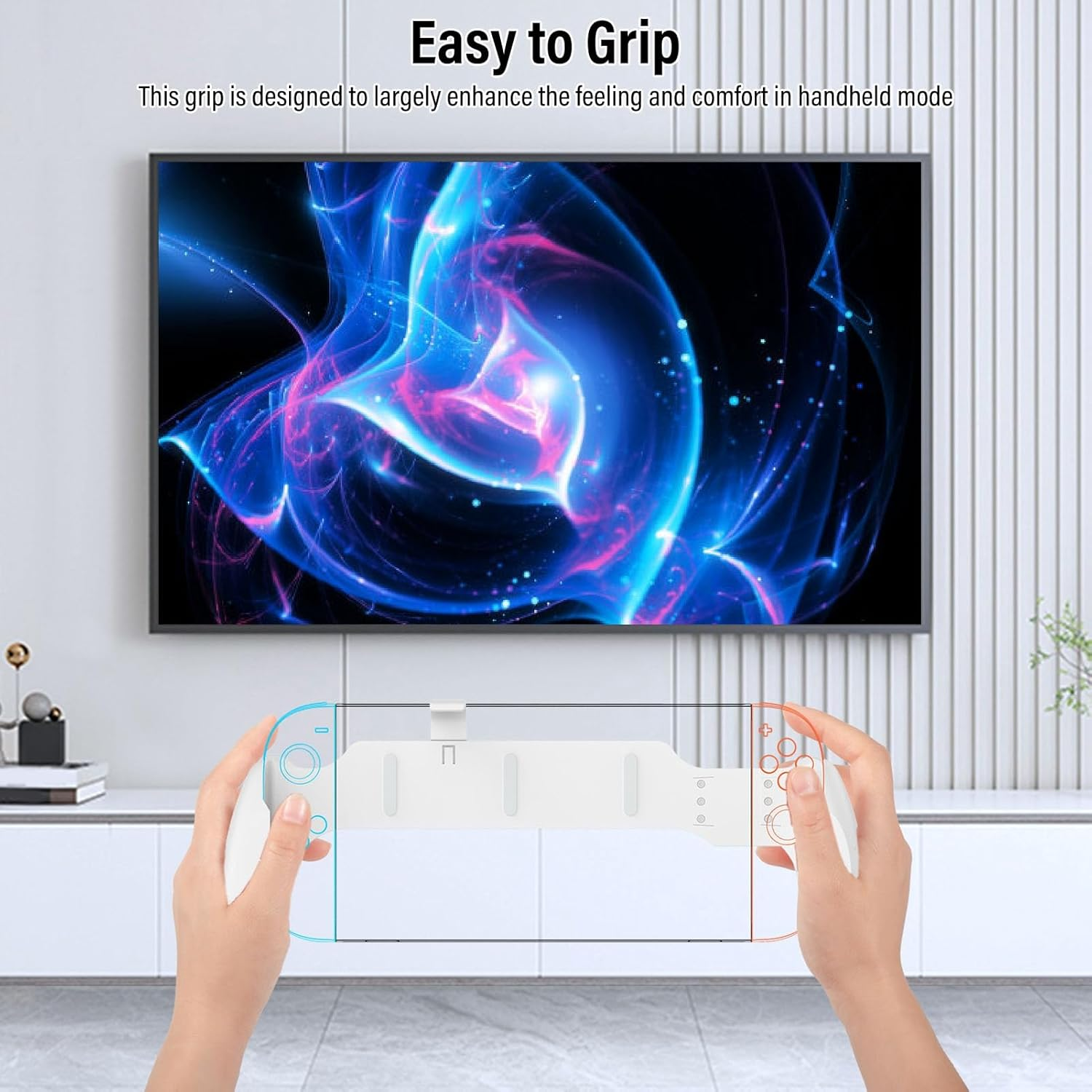 XUMIUZIY Grip Compatible with 2 (2025) / Oleds, Ergonomic Handle Grip for Game Console, Asymmetrical Design (White)