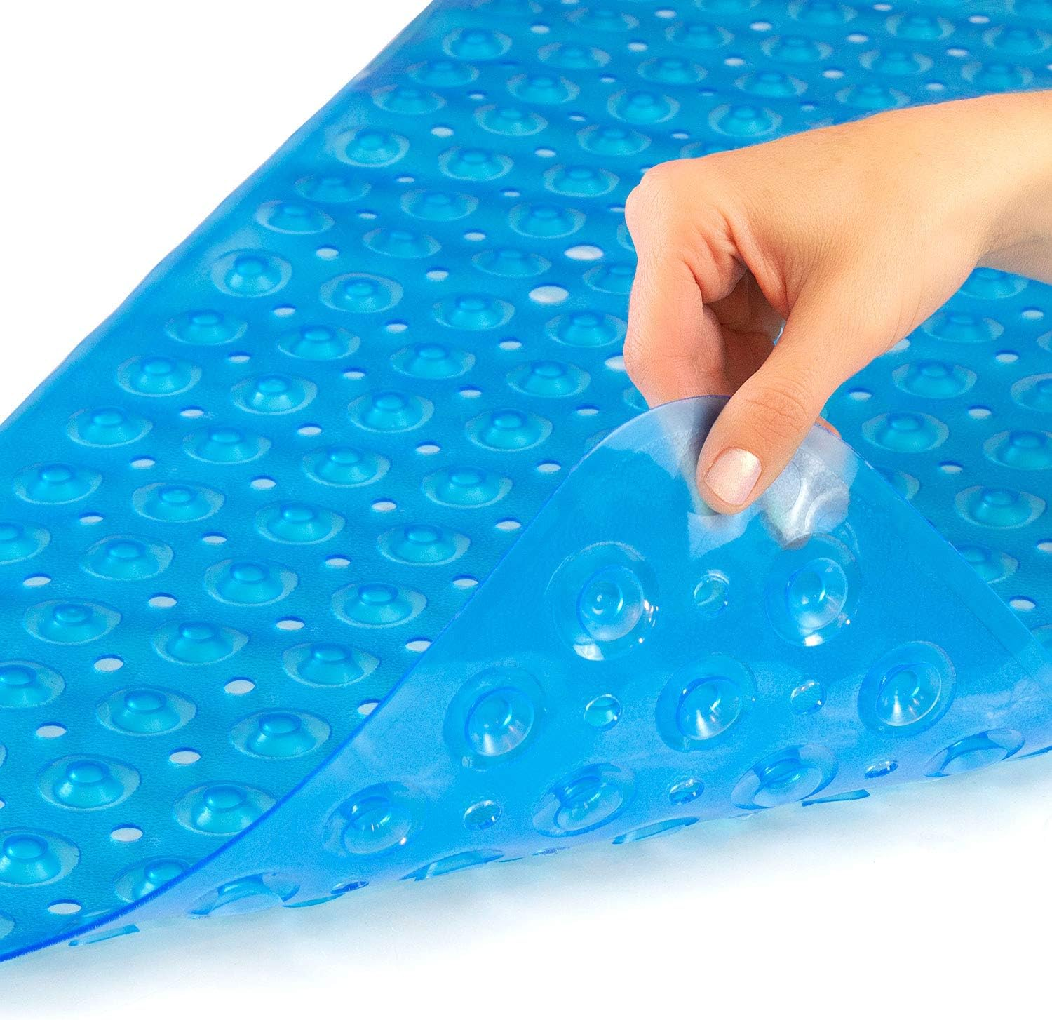 Healthsmart Bath Mat Extra Large No Slip Shower & Bathtub Mat with Suction Cups and Drain Holes for Anti-Slip Grip, Machine Washable, Extra Large, 40 X 15.5, Clear (Pack of 1)