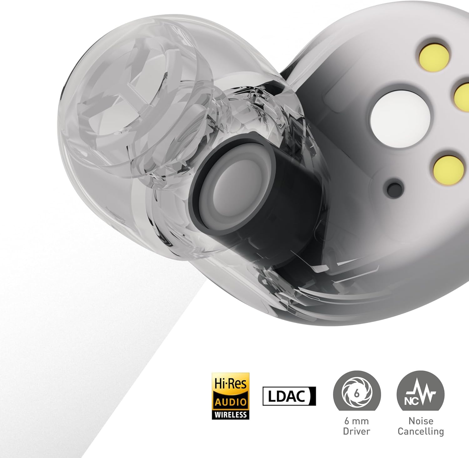 Technics AZ40M2 True Wireless Bluetooth Earbuds with Active Noise Cancellation, Multipoint Connection, Mic, and up to 5.5 Hours Play Time, Silver(Eah-Az40M2Es) - Black image number 6