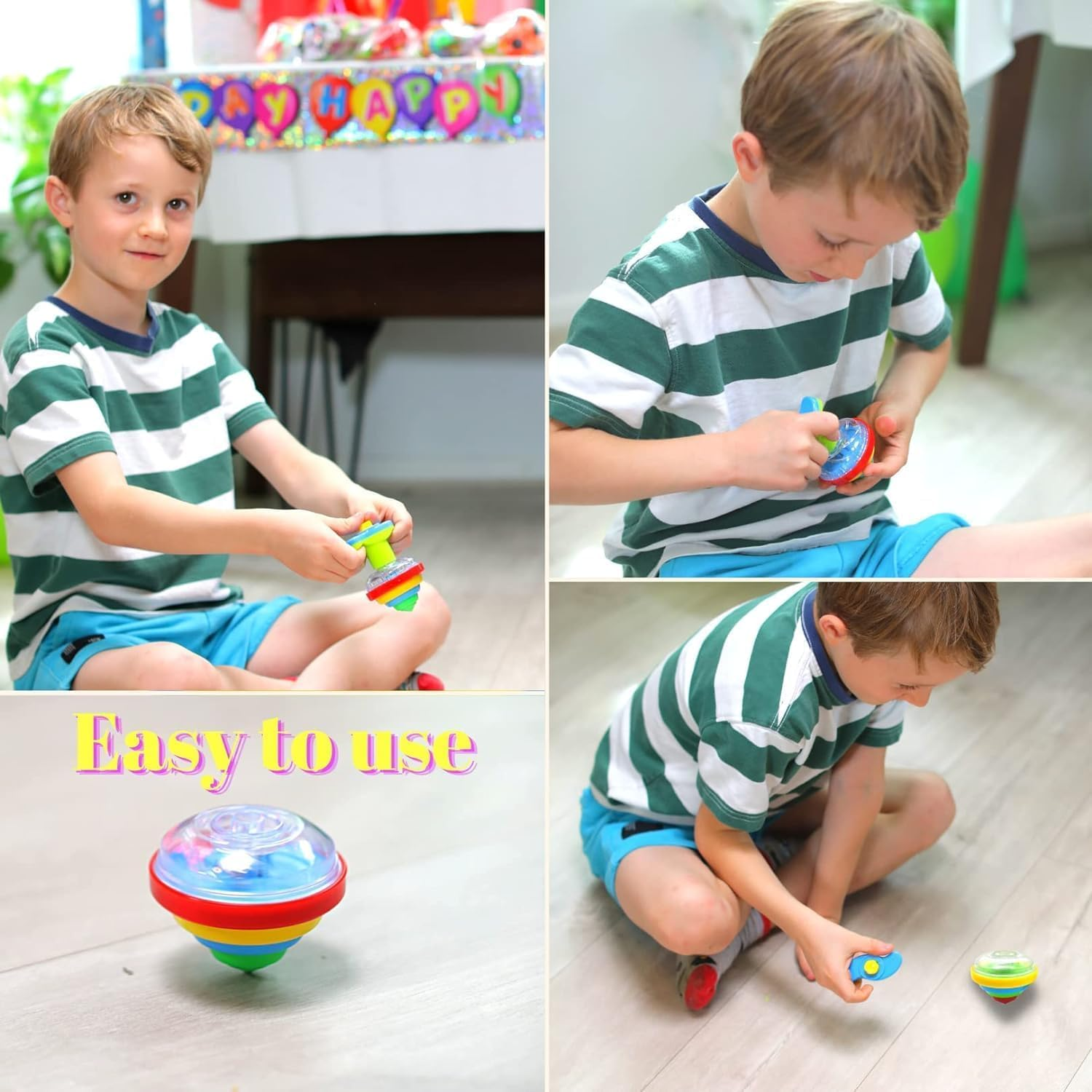 12-Pack Light up Toys-Spinning Top for Kids,Ufo Spinners Tops Party Favors for Kids,Light up Spinning Toy,Birthday Party Favors For,Goodie Bag Fillers image number 2