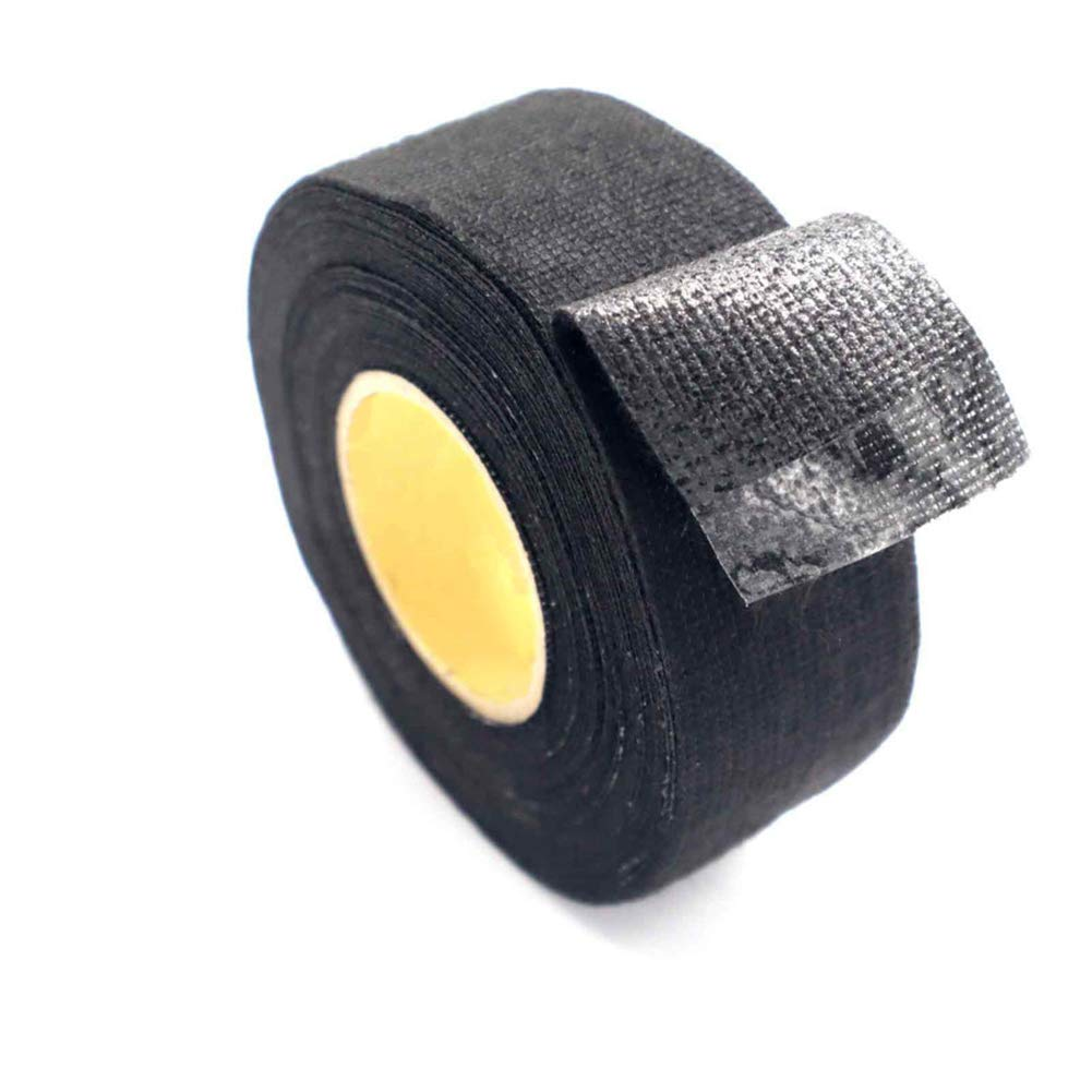 Wiring Harness Cloth Tape,Morechioce Car Waterproof Tape Noise Reduction Car Wiring Harness Tape Electrical Insulation Tape Heat-Resistant Adhesive for Car Motorcycle 25M X 3Cm,Black