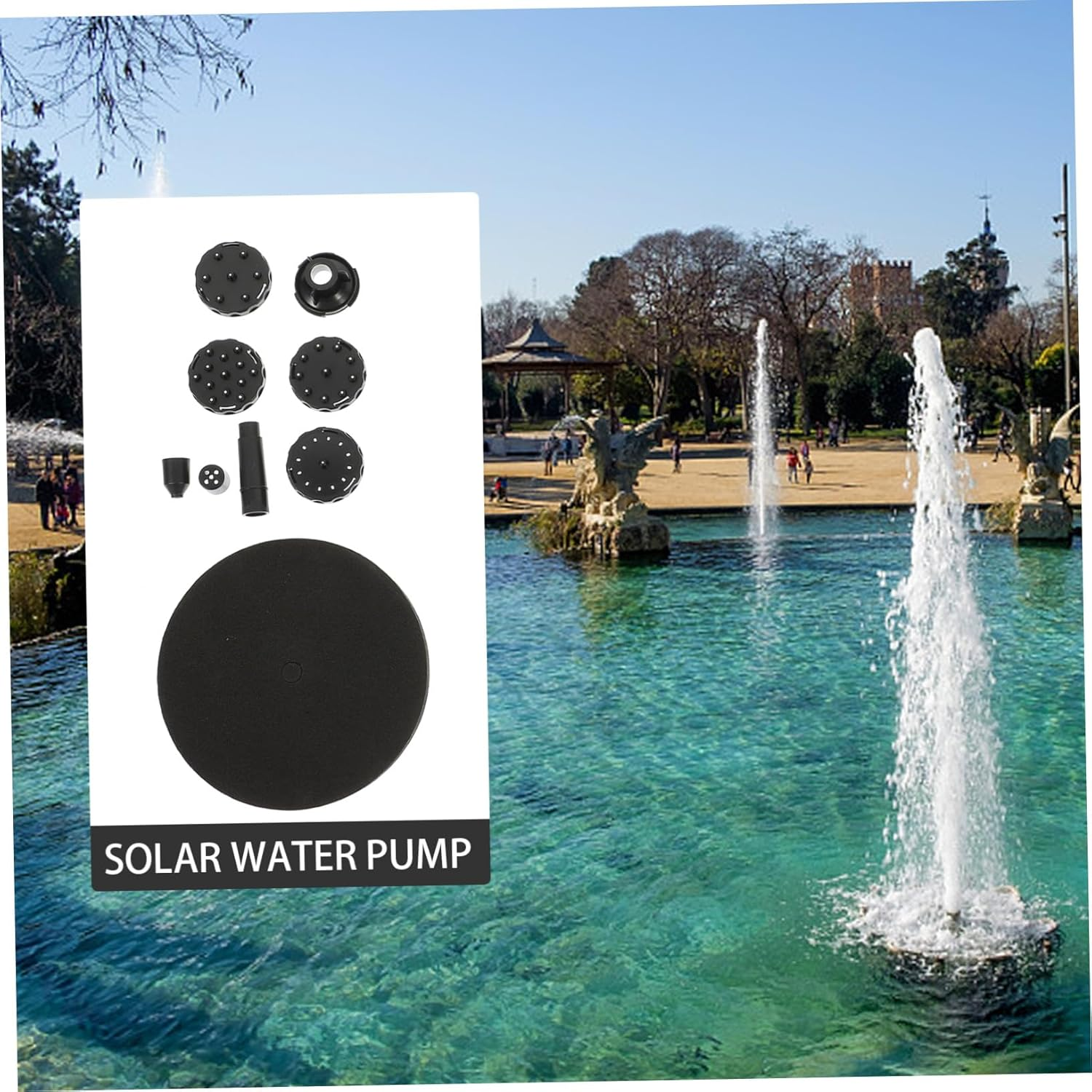 Garneck Solar-Powered Garden Fountain Pump for Bird Bath Plastic and Stainless Steel Water Pump Clean Outdoor Decoration Automatic Solar Fountain for Patio image number 6