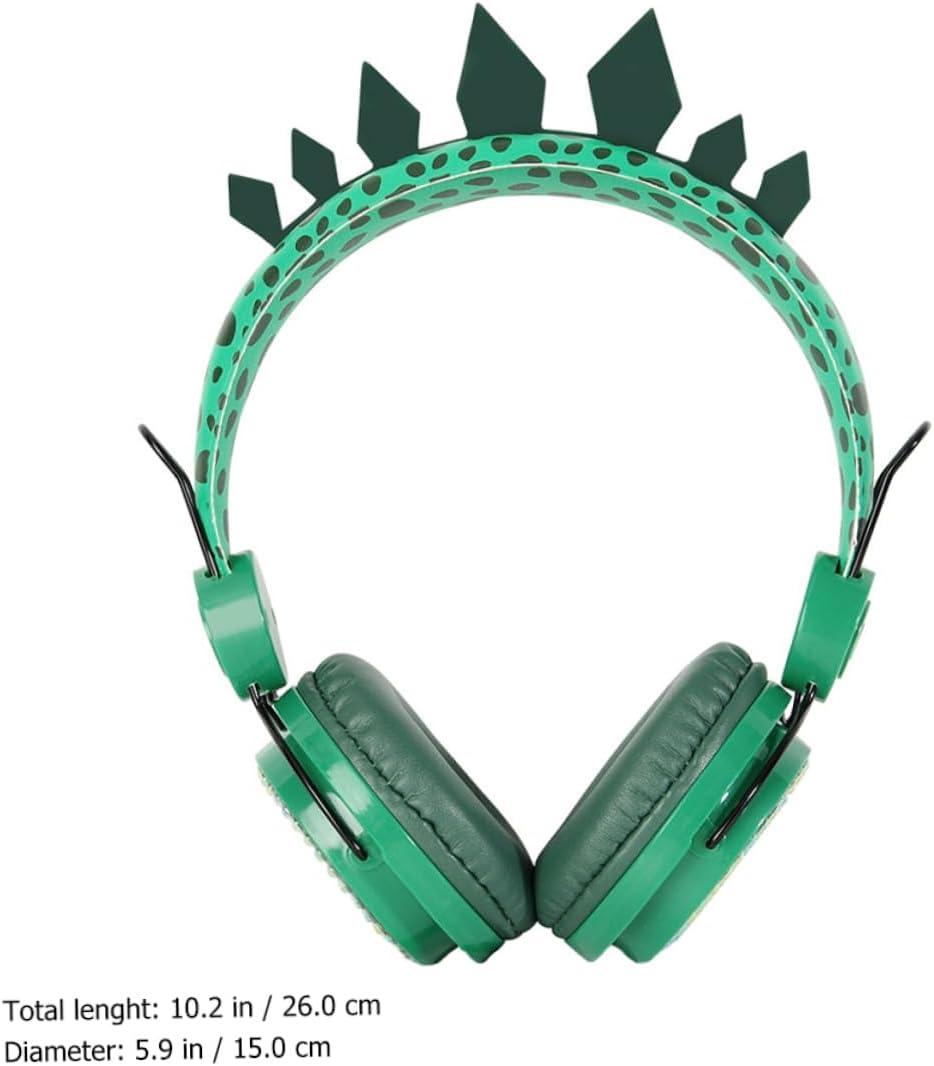 Gadpiparty Children Headset Over-Ear Headphones with Microphone for Boys and Girls Girls Boys Dinosaur Cartoon Design Safe Volume Wired Headphones Compatible with Phone and Computer Green Dinosaur image number 6