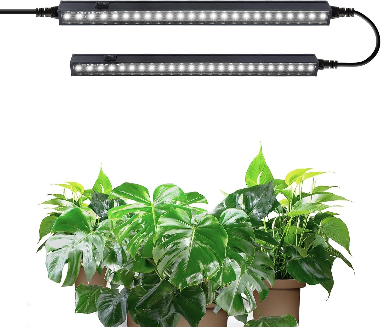 Barrina T5 1FT Plant Grow Lights, 5000K Full Spectrum Plant Lamps, 10W(2 X 5W), Magnetic Black Cover LED Plant Growing Lamps, Linkable, Plug and Play, 2 Packs image number 4