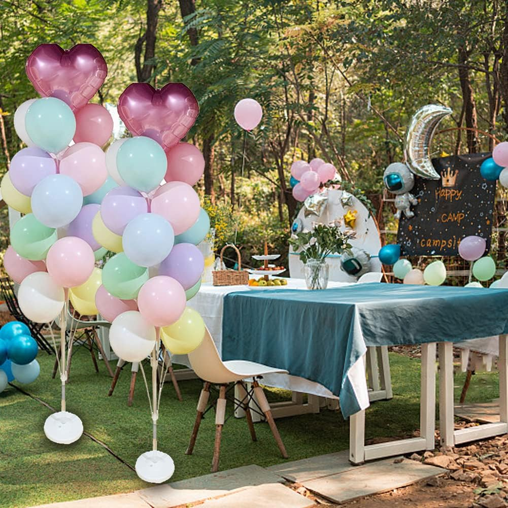 Homiliky 2 Set Table Balloon Stand Kit,160Cm/63Inch Floor Stand Balloon Stick Holder,Ballon Stand Stick Table Balloon Display Kit for Birthday Wedding Anniversary Graduation Party Supplies