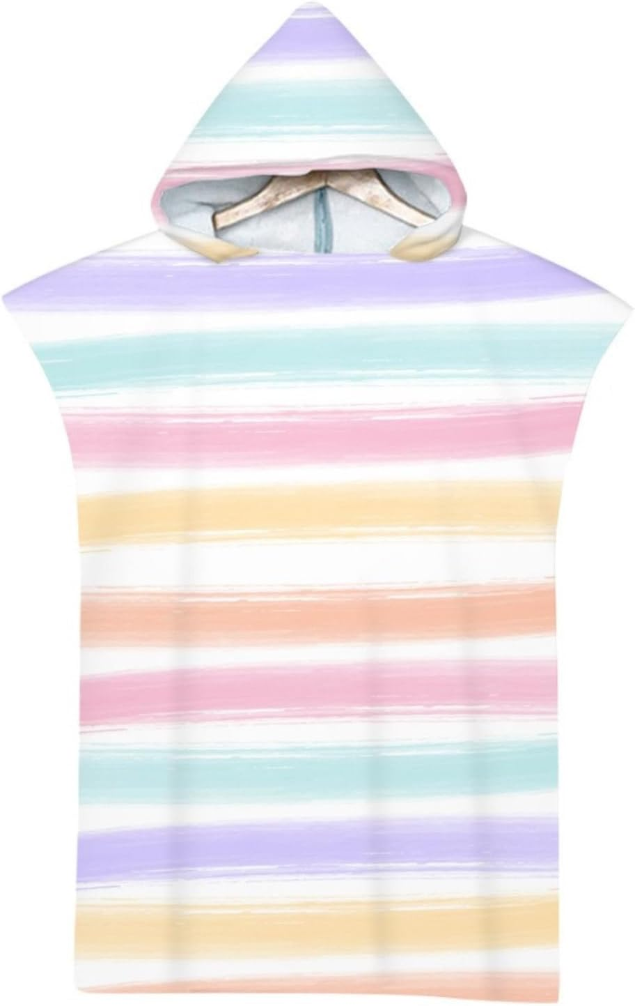 Kaylz Hooded Beach Towel for Girls Microfiber Towels Adults Quick Dry Surf Poncho Wearable Stripe Soft Bath Surfing Swimming Outdoor Sports (75X110Cm, Purple)