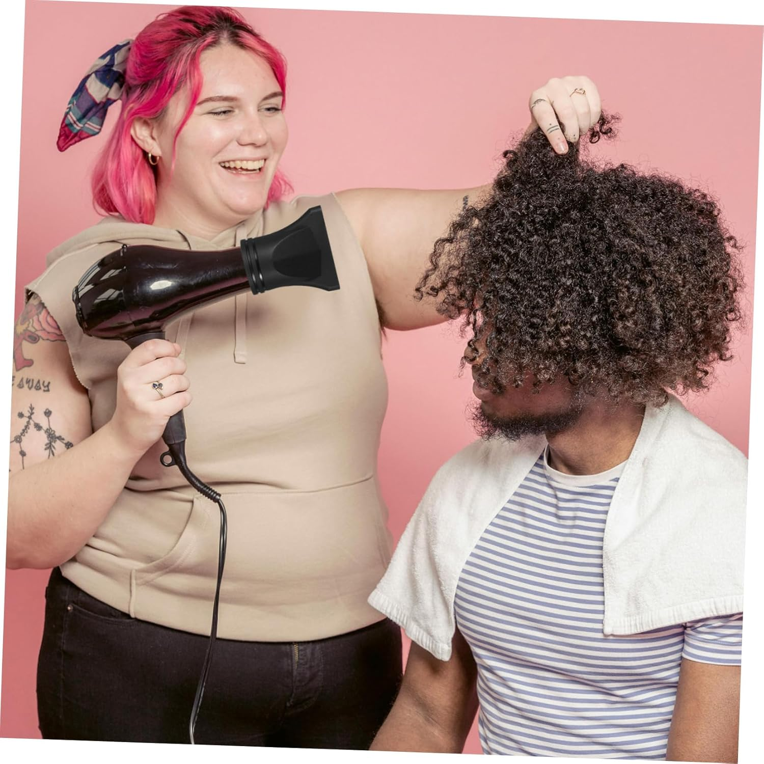 Homoyoyo 2Pcs Hair Dryer Nozzle Attachments Blow Dryer Diffuser for Curly Hair Styling Precision Airflow Design Enhance Shine and Smoothness image number 1