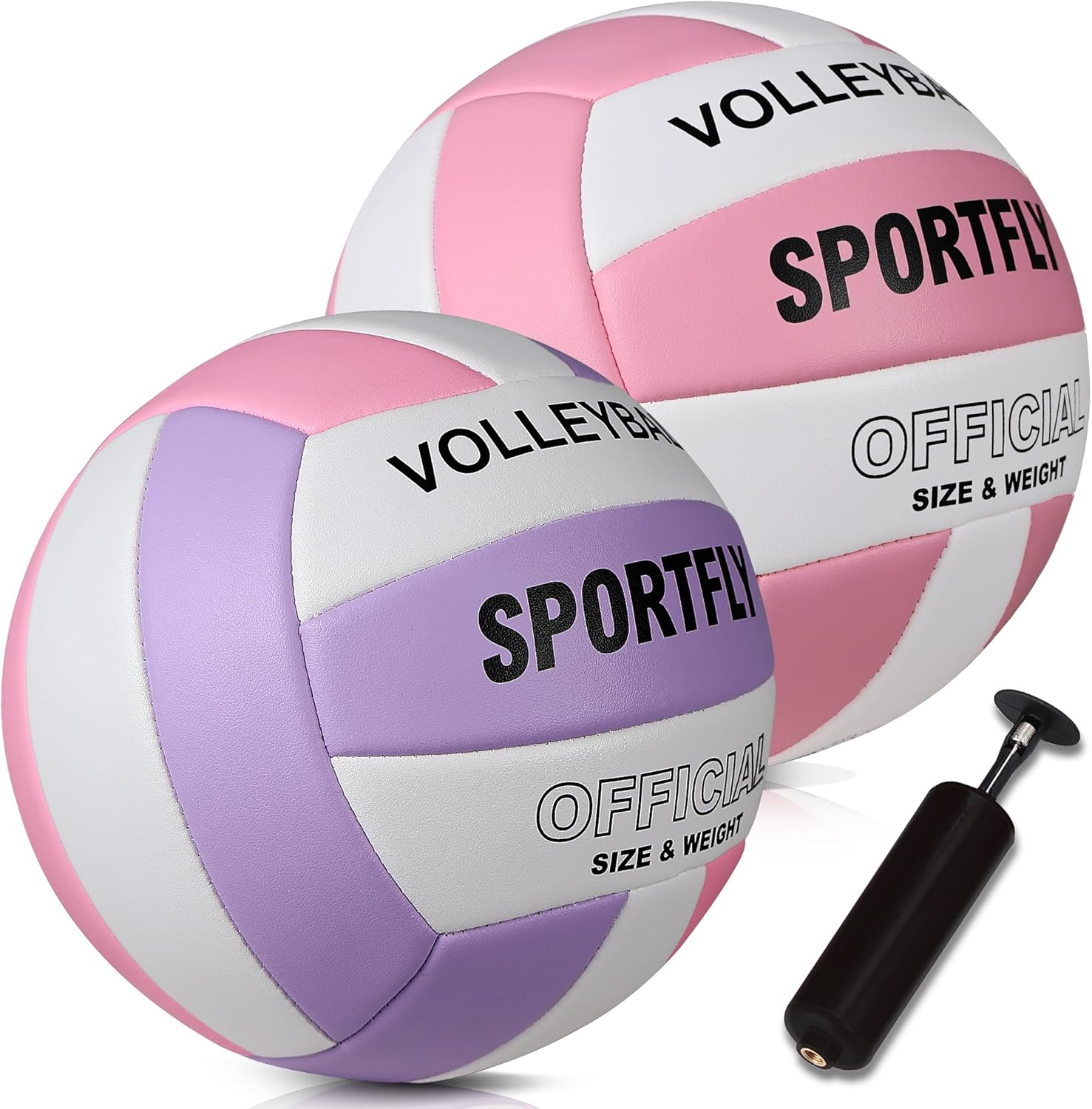 Sportfly Official Size 5 Volleyball, Soft Indoor Outdoor Volleyball for Game Gym Training Beach Play 2 Pcs per Pack with Pump Kit&hellip; image number 6