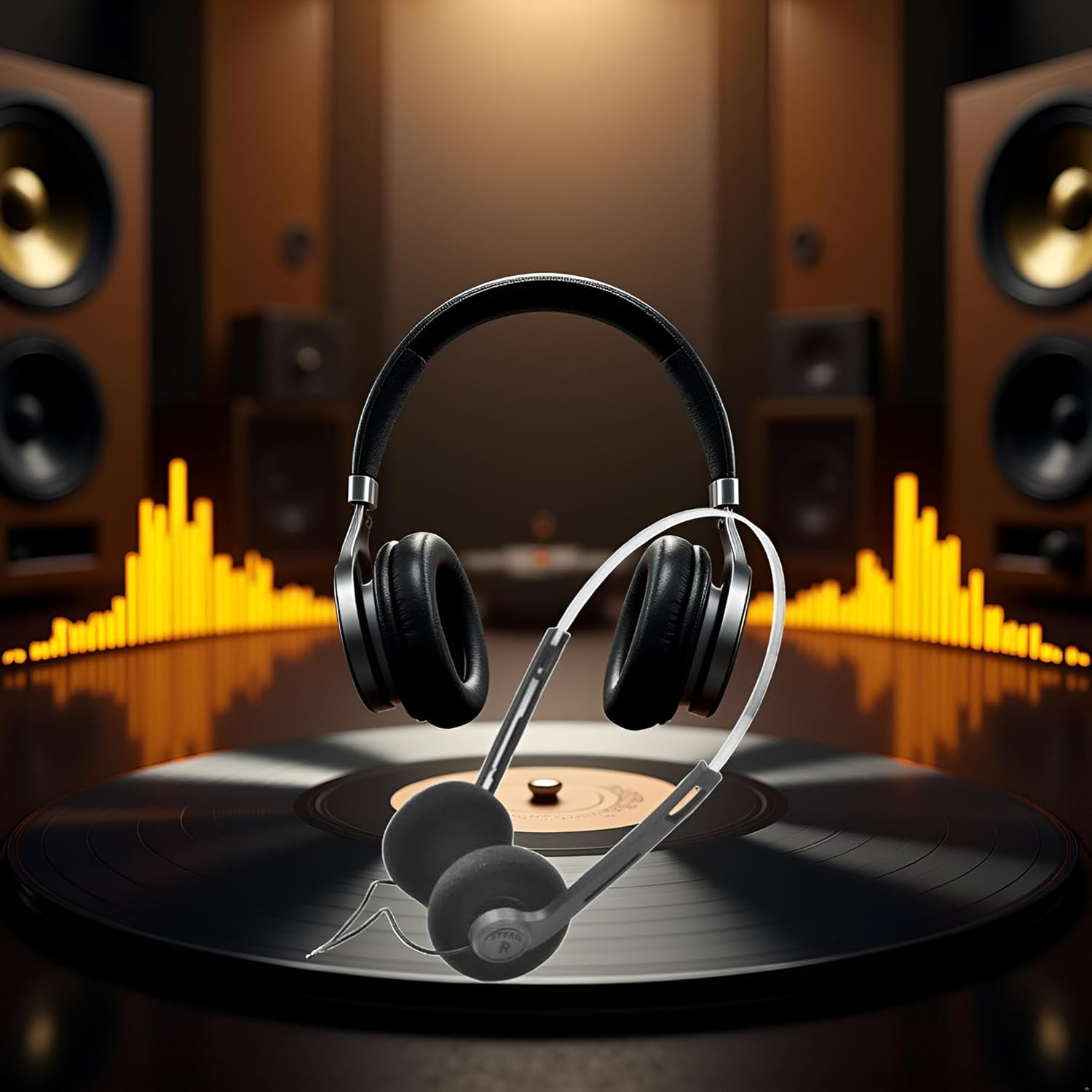 Retro Over-Ear Headphones,Wired Stereo Headphones, Headphone,Lightweight Portable Headphone with Adjustable Headband,Electronics (Black) image number 5