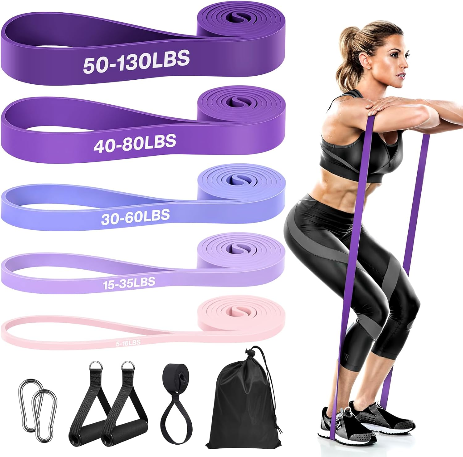 Premium Resistance Bands Set &ndash; Heavy-Duty Exercise Bands for Yoga, Powerlifting, & Full-Body Training | Boost Strength, Mobility image number 2