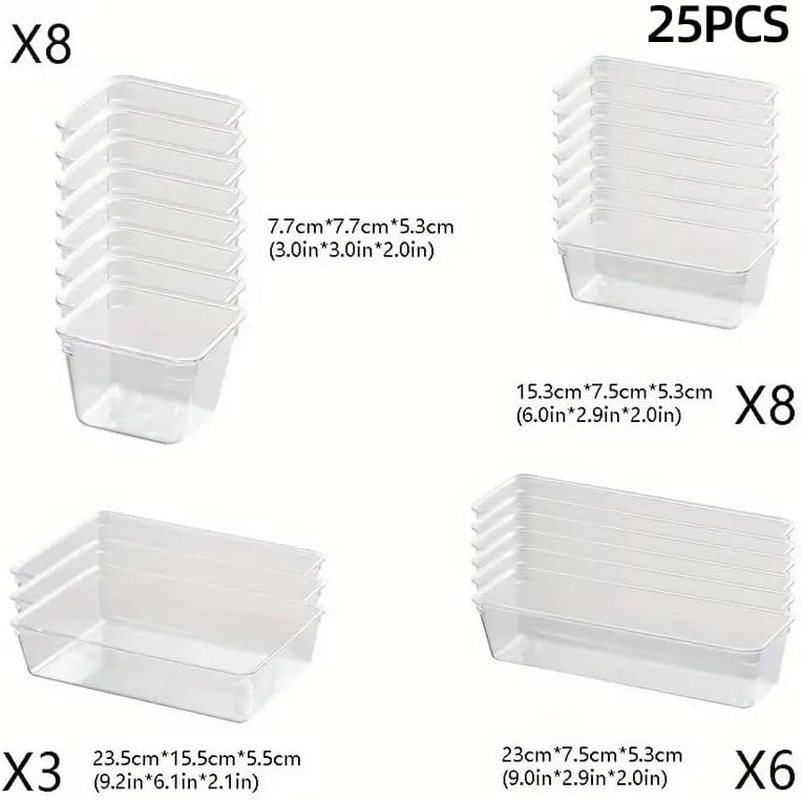 AIMALL Desktop and Drawer Multifunctional Storage Solutions - Clear Plastic Organizers for Cosmetics, Office Supplies and Kitchen Essentials image number 1