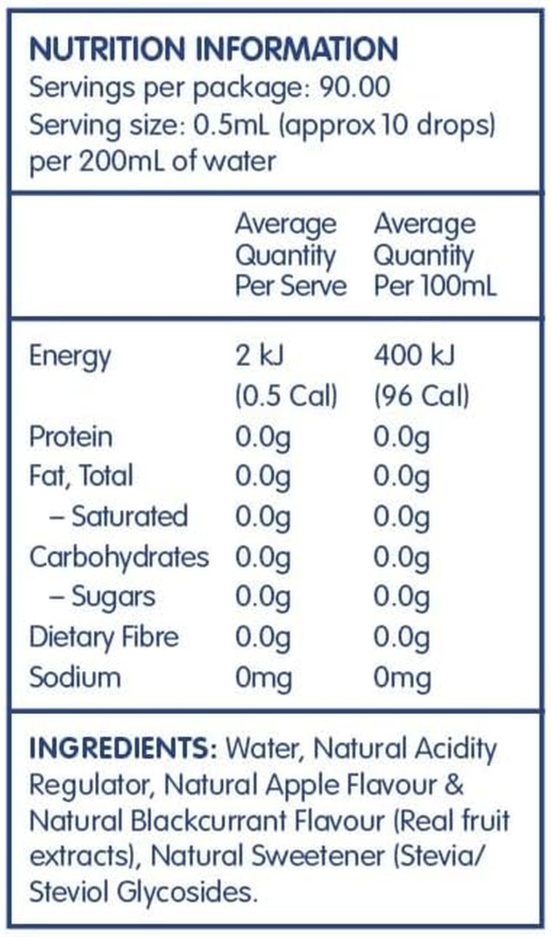 Vital Zing Stevia Apple and Blackcurrant Water Drops 45 Ml image number 1