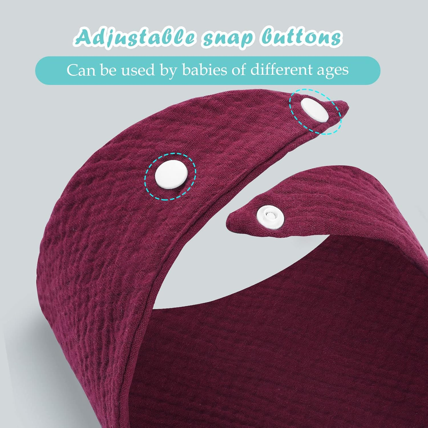 WD&CD Baby Bandana Drool Bib (4 Pack) Adjustable Absorbent Soft Snap Drool Bibs for Baby Girls and Boys - E image number 5