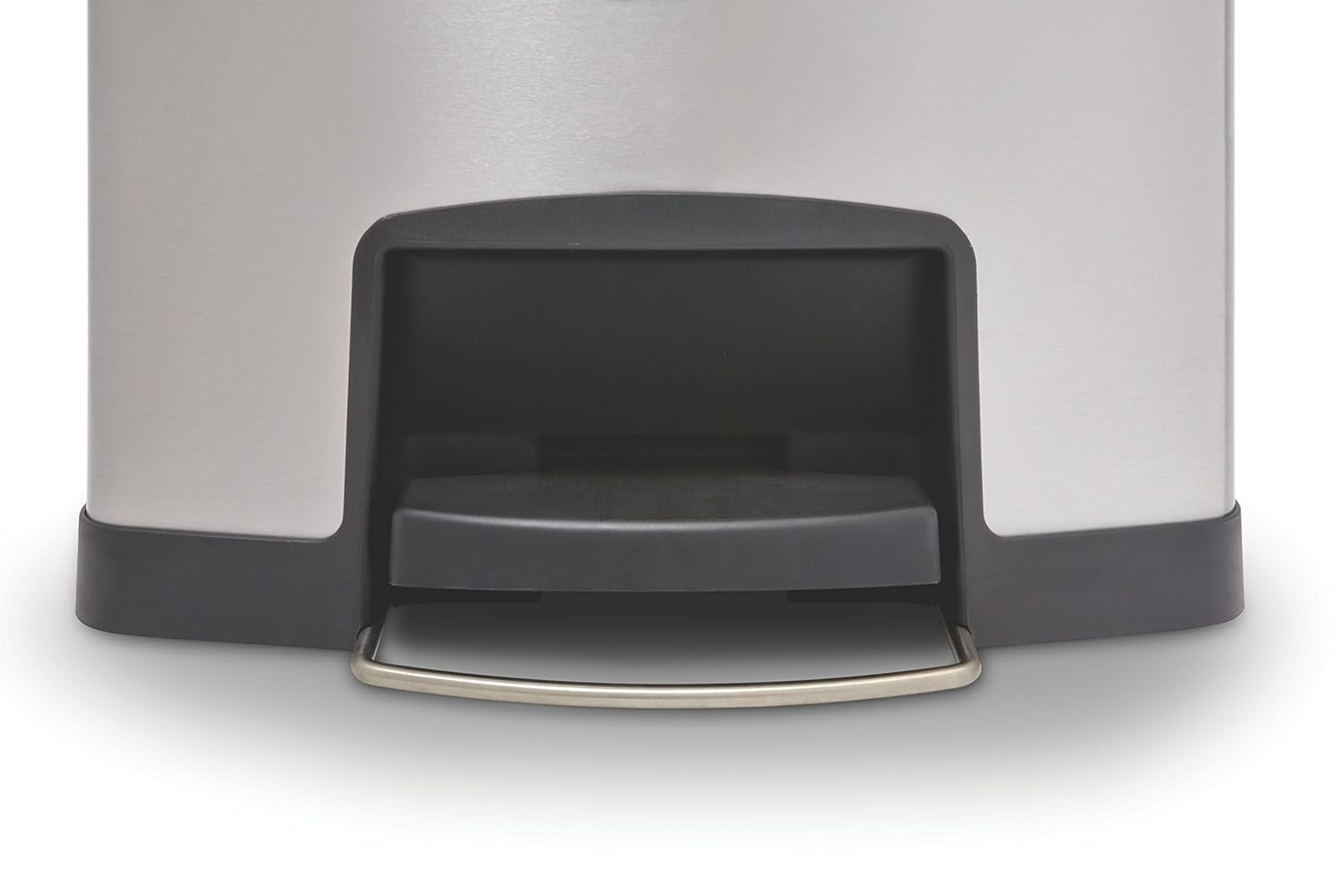 Rubbermaid Commercial Products 1901987 Rubbermaid Commercial Slim Jim Stainless Steel Front Step-On Wastebasket with Trash/Recycling Combo Liner, 8 Gal, Black Trim