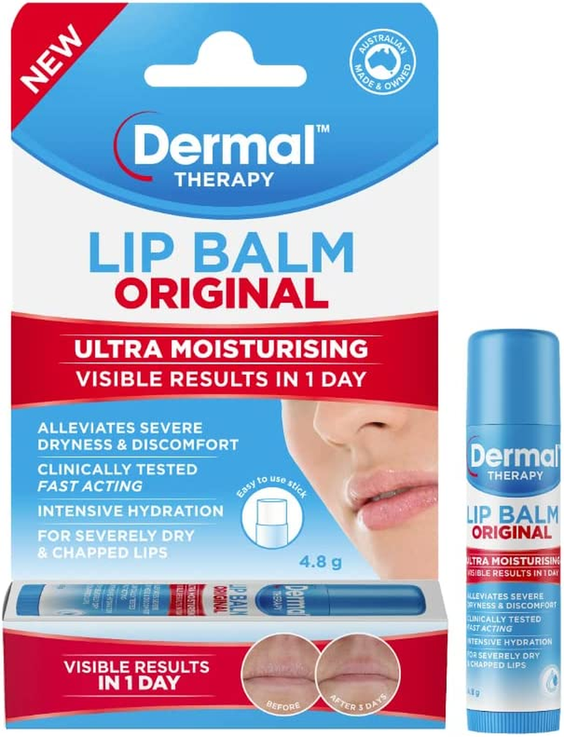Dermal Therapy Original Lip Balm Tube | Designed to Hydrate & Soften Severely Dry Lips | 6 X 10G image number 3