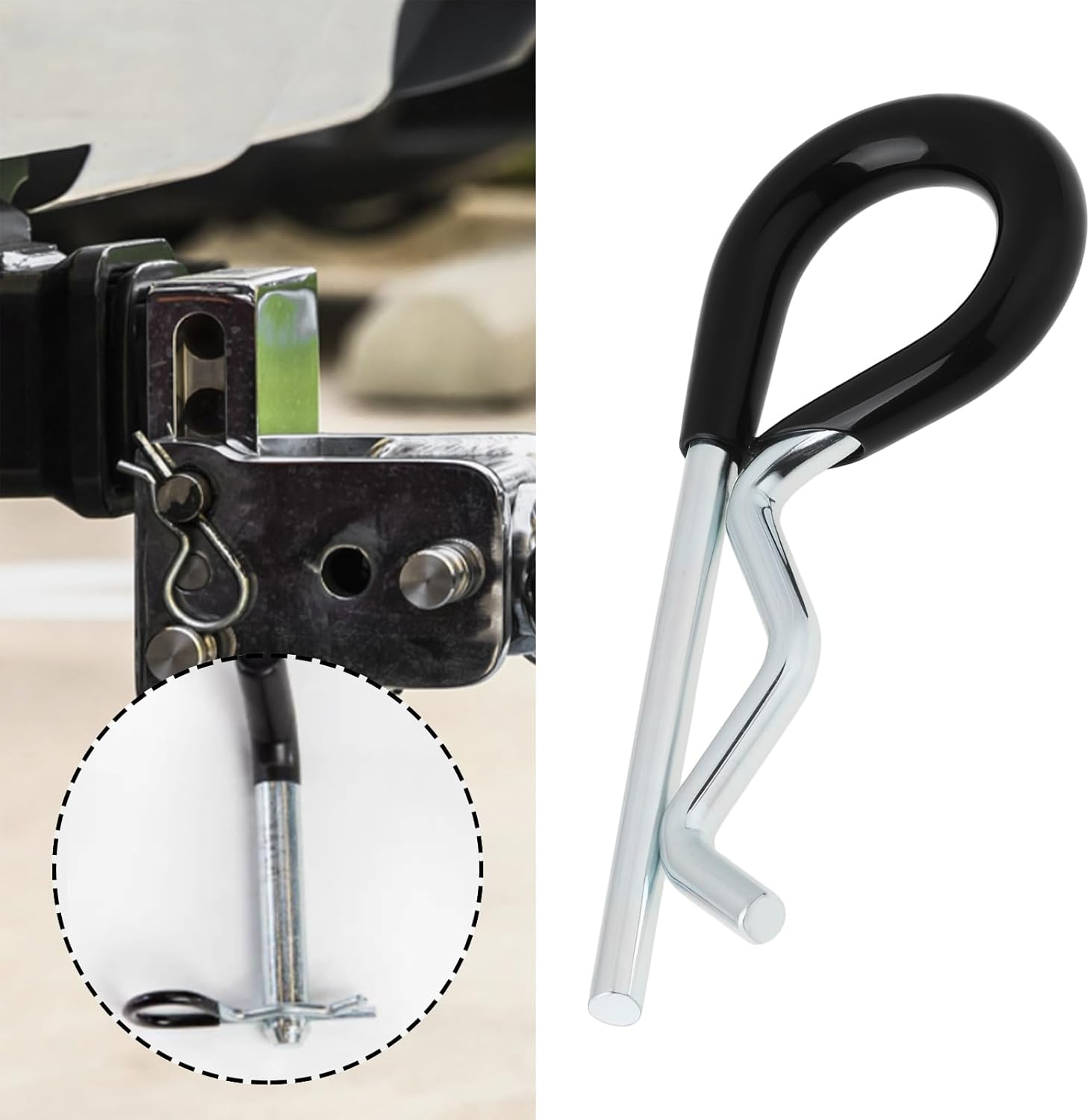 3Pcs Trailer Hitch Pin Clip with Vinyl-Coated for 1/2Inch and 5/8Inch Hitch Pins image number 2