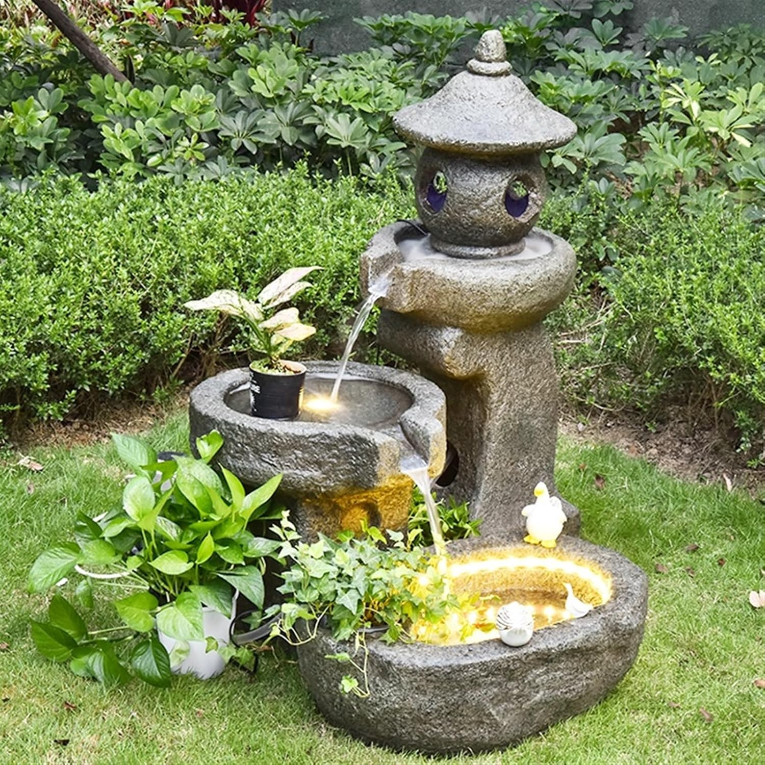 Outdoor Fountain Chinese Courtyard Interior Decoration, Rockery Water Fountain Fish Pond, Outdoor Garden Landscape Spray Lighthouse