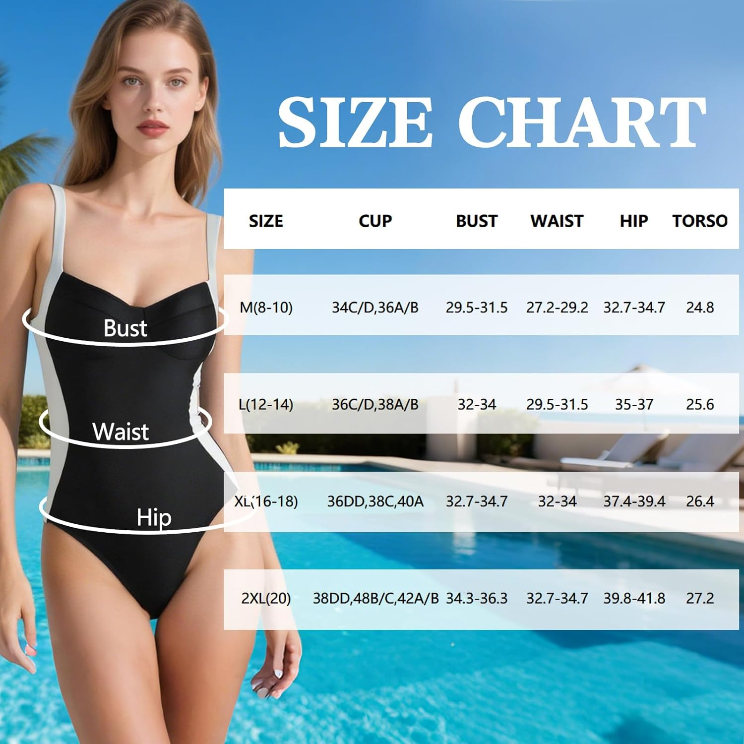 Fiohiros Tummy Control Women'S One Piece Swimsuit Detachable Pads Underwire Color Block Crisscross Back Stretchy Swimwear image number 6