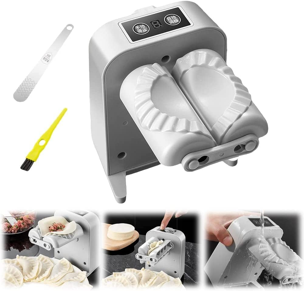 Electric Dumpling Maker Machine - Automatic Easy 2 Modes Household Quick Forming Making Tool for Chinese Dumplings and Wontons with Spoon and Brush image number 4
