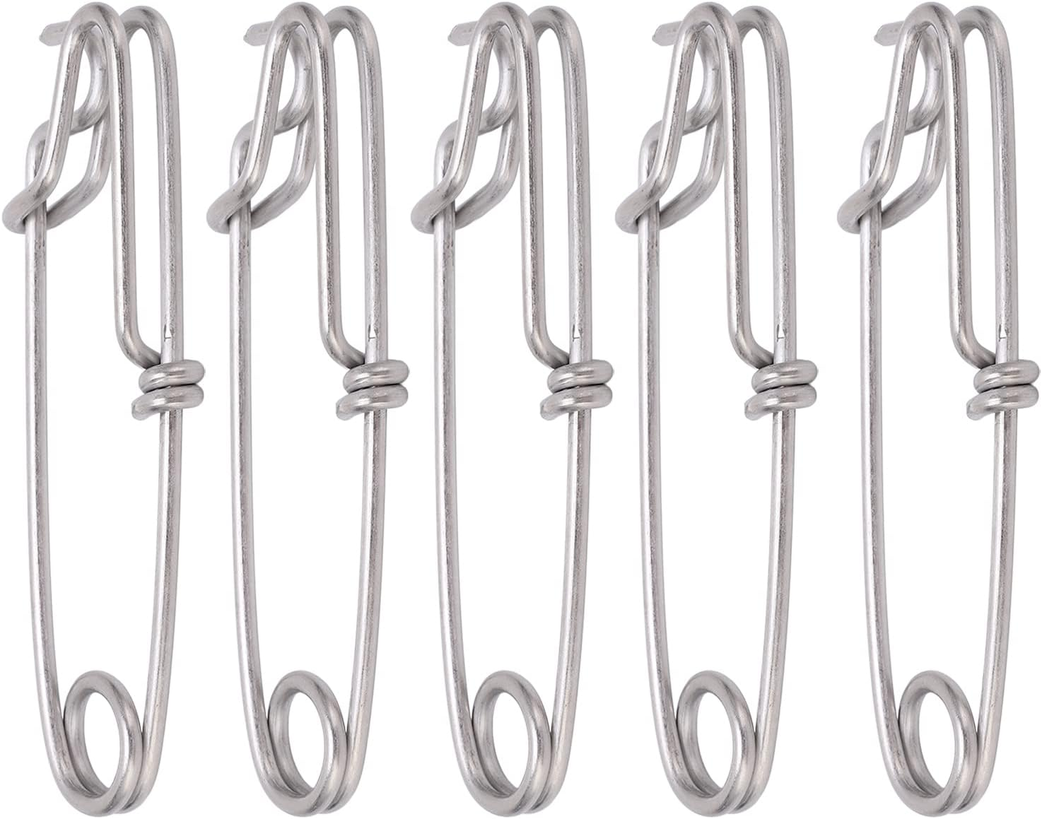 Closed Eye Fishing Clips Snap, Long Line Clips Snap Polished Lightweight for Surf Fishing 3.5 * 125MM image number 1