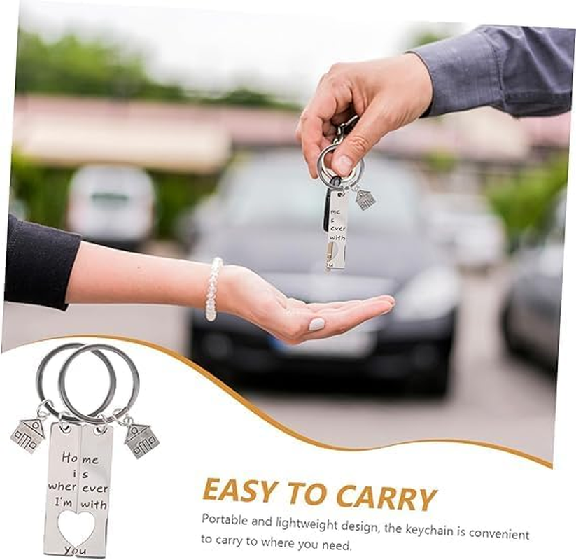 2 Pcs Our First Home Keychains, 2026 House Warming Gifts New House Keychain New Homeowner Gift Housewarming Key Chain for New House Owner Wife Husband Present Lover - B image number 6