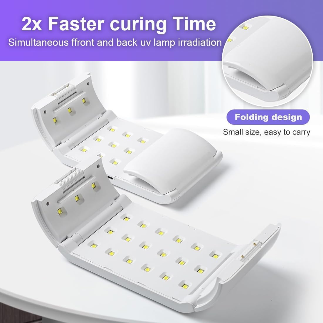 Mfancy UV Light for Resin,Two-Sided Fast Curing UV Resin Light,Foldable Portable UV Light Nail Lamp,Resin UV Curing Lamp[4 Timers],Resin Molds,Jewelry Making,Diy Craft,Nail Curing image number 4