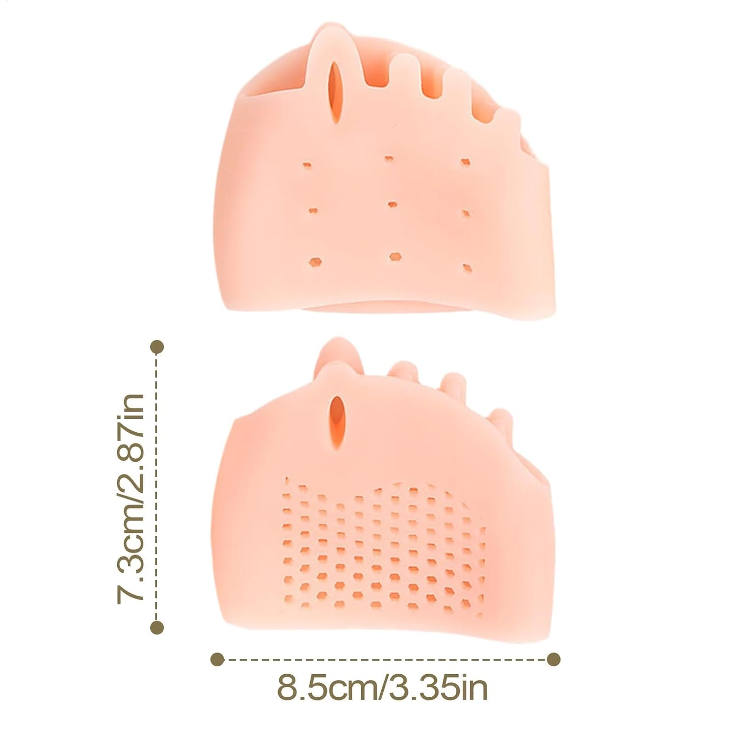 Silicone Toe Spacers - Silicone Five-Hole Toe Splitter - Five-Hole Design Correction Tool for Gym, Travel, Business Trip, and Home - Skin Color image number 2