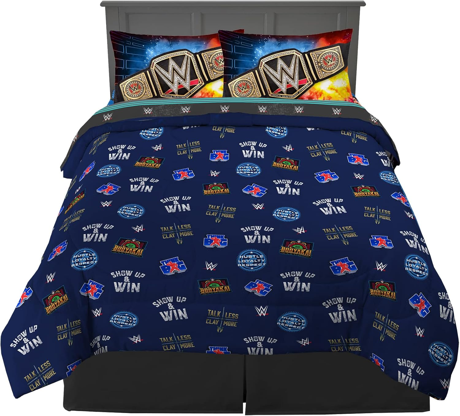 Franco Kids Bedding Super Soft Comforter and Sheet Set, 5 Piece Full Size, WWE image number 4
