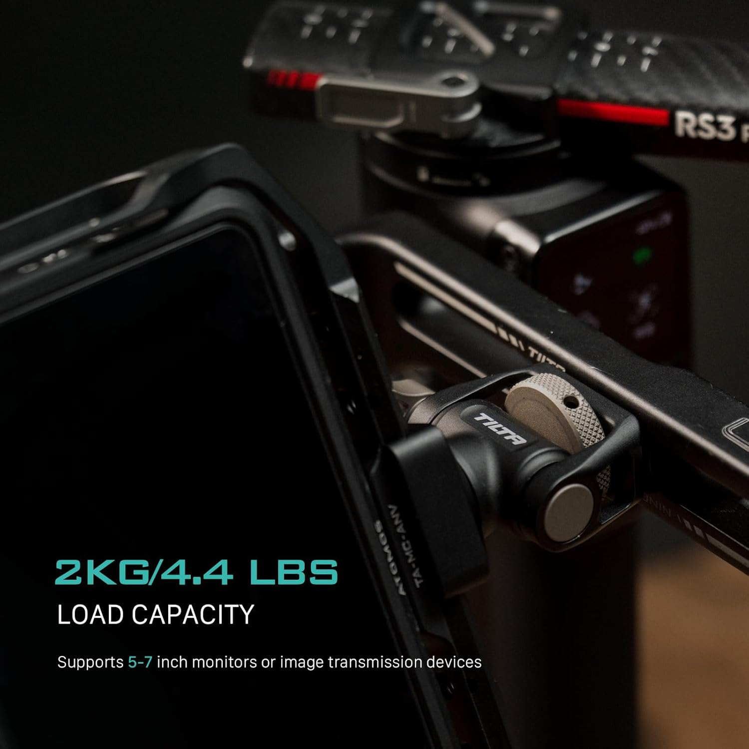 Tilta Accessory Mounting Bracket | Supports up to 4.4Lbs | Aluminum Build | Rotates 360&deg; & Tilts 175&deg; | Adjustable Locking Knob | Various Mounting Options | TA-AMB3-B (1/4"-20 with Locating Pins) image number 2