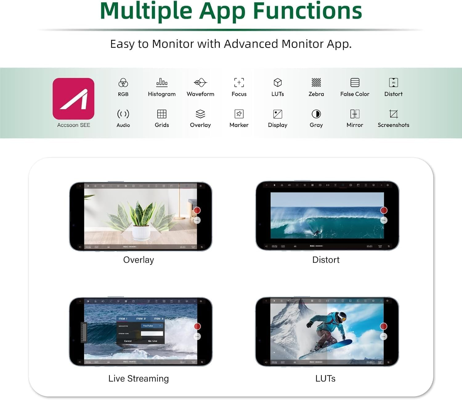 Accsoon Cineview SE Wireless Video Transmission, 2.4Ghz+5Ghz Dual-Band Technology Wireless HDMI Transmitter and Receiver, 1200Ft Range, 0.05S Delay and 1080P HD Video, HDMI and SDI, Support 4 Devices image number 5
