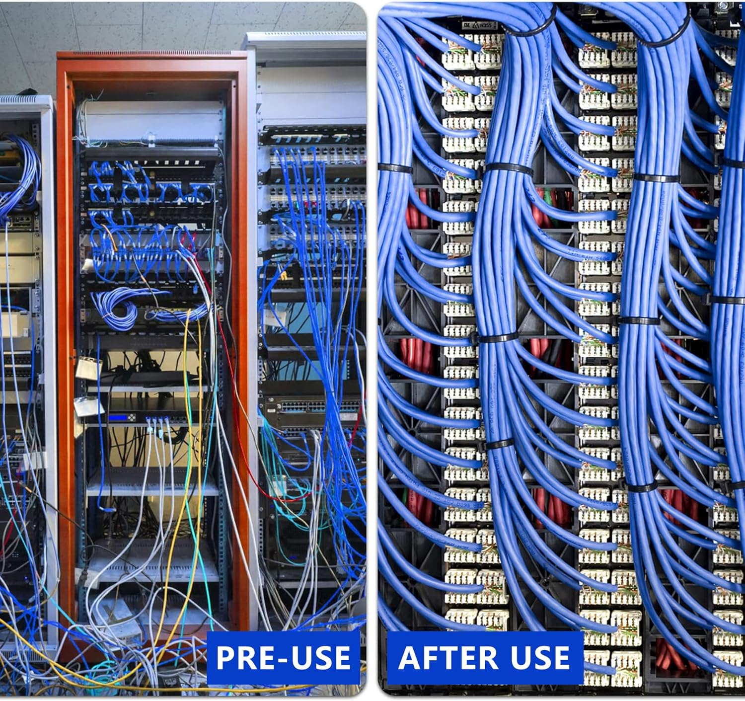 EKIND Cable Zip Ties, 100 Pack 8 Inch Self Locking UV Resistant Nylon Plastic Wire Ties Perfect for Electric Cables/Connecter Plants, Home, Office, Garage, Indoor and Outdoor (Orange) image number 2