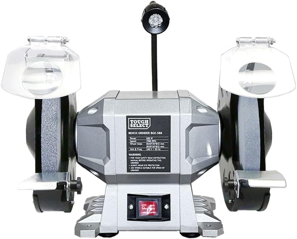 8" Bench Grinder Sharpener 600W Industrial Power Tool 200Mm Grinding Wheels LED
