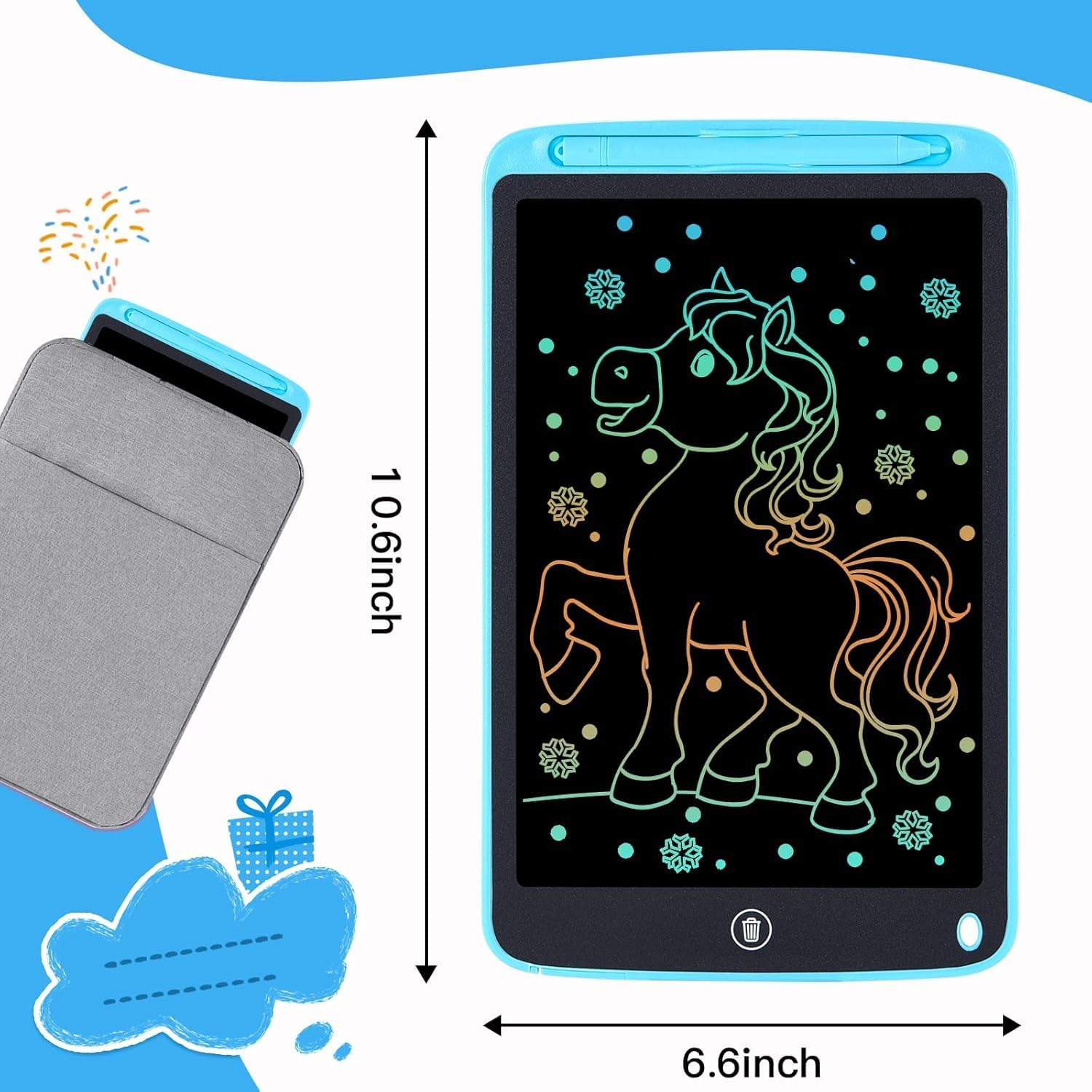 Blueswan Kids Toys, 10Inch Colorful Doodle Board, Stocking Fillers Kids Drawing Pads for 2 3 4 5 6 7 8 Years Old Boys Girls Gifts, Birthday Party School Gifts, Toddlers Travel Activity Learning Toys image number 5