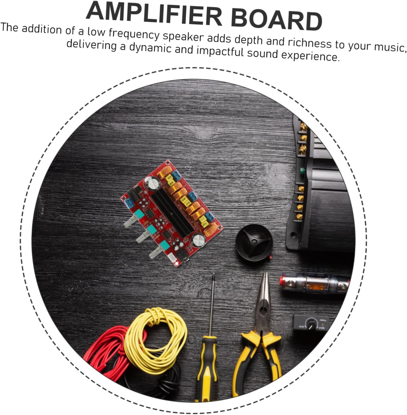 Angoily 2.1 Channel Audio Amplifier Module Stereo Subwoofer Board 12V-24V Wide Voltage Power Amplifier for Home Theater Sound Systems image number 5