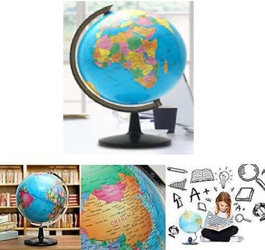 32Cm English Swivel Stand Rotating World Globe Geography Educational Student Kids Gift image number 1
