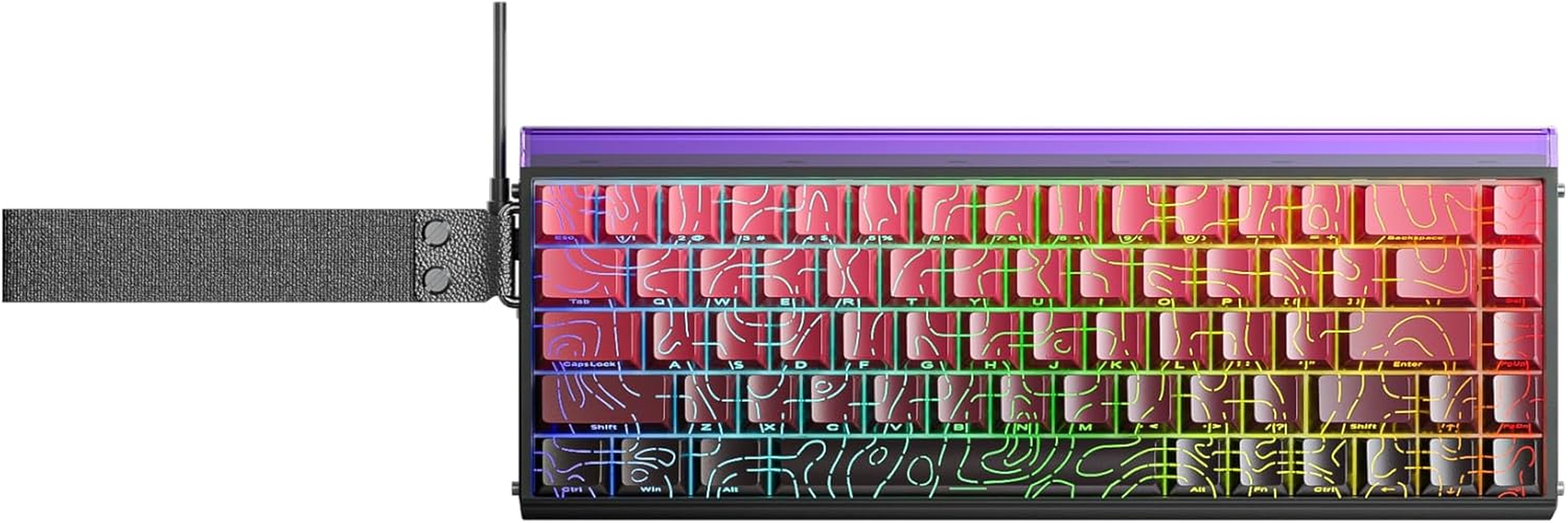 Aula Hero 68 HE Magnetic Switch Keyboard &ndash; Hall Effect, 8000Hz Polling, 0.01Mm Rapid Trigger, RGB Neon Light Box, Hot-Swappable, Web Driver Control (White, Pluto Switch)