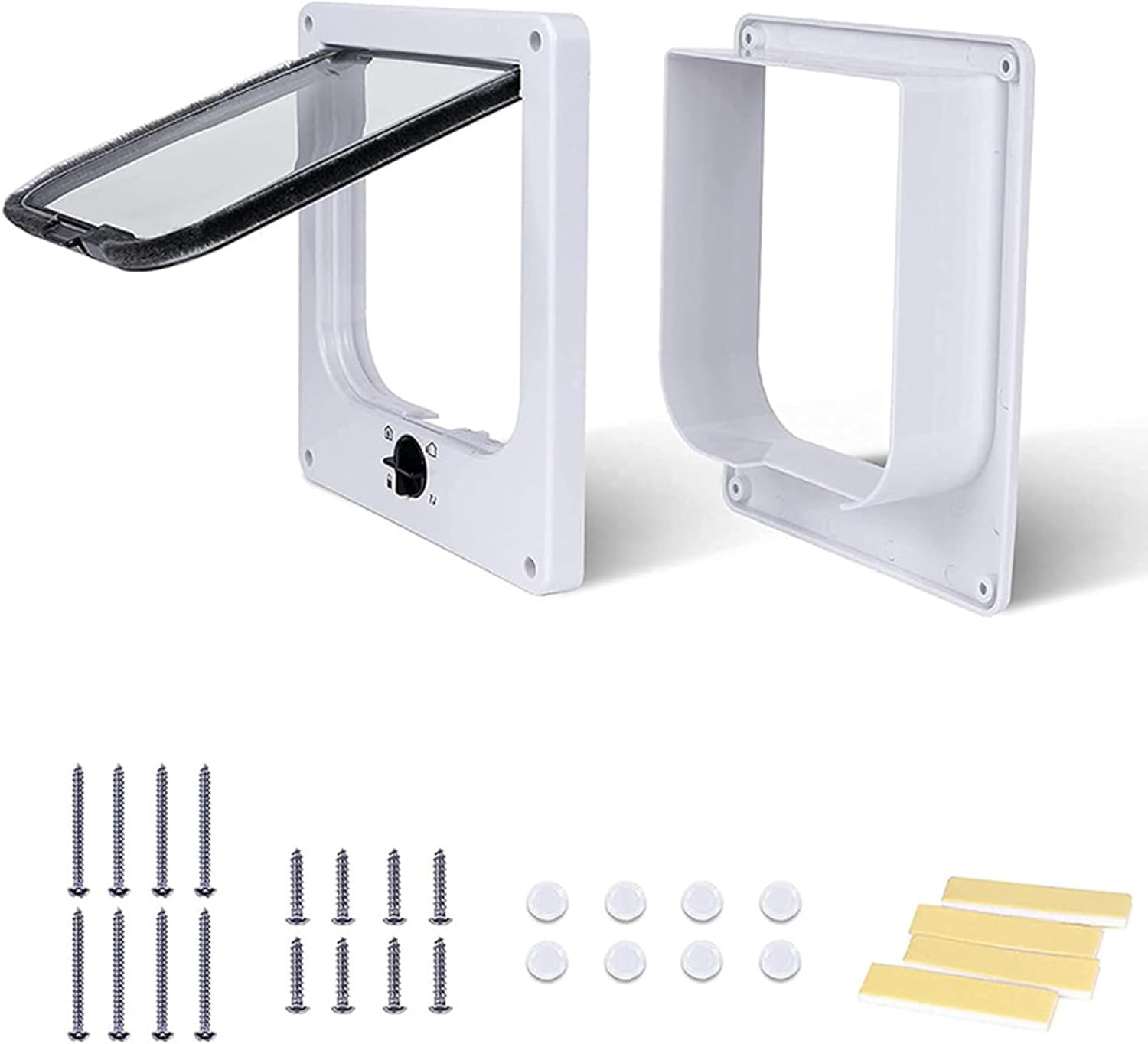 LASIEYO Cat Door Interior Door, Cat Door for Window, Cat Flap Door, 4-Way Controllable, Weatherproof Pet Door, Easy Installation in Walls, Doors image number 6