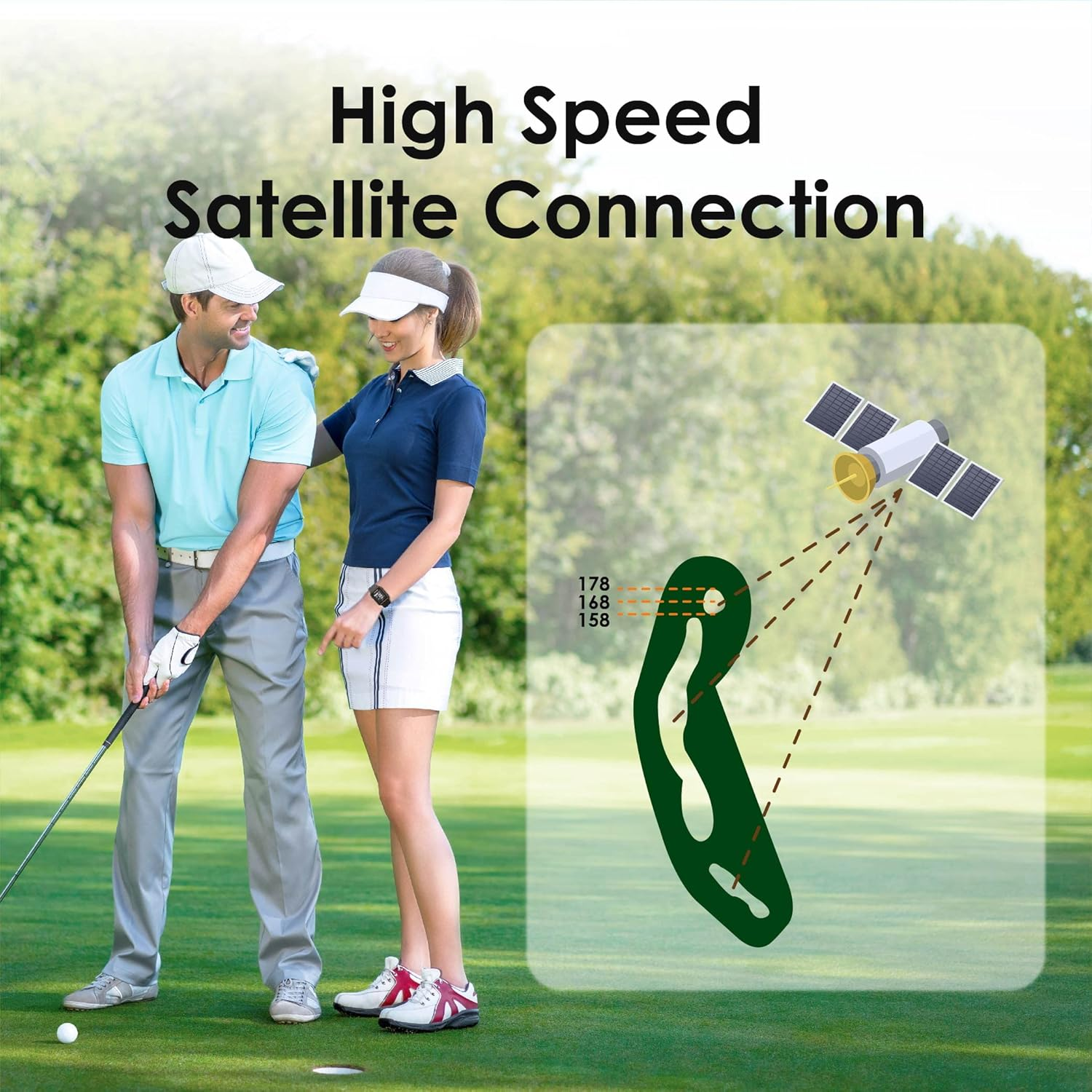CANMORE TW356 Golf GPS Wearable Device for Men and Women, Free 41,000+ Preloaded Courses Update Worldwide, High Contrast LCD Display, Upgrade IC Chip, Lightweight Essential Accessory for Golfer, Black image number 6