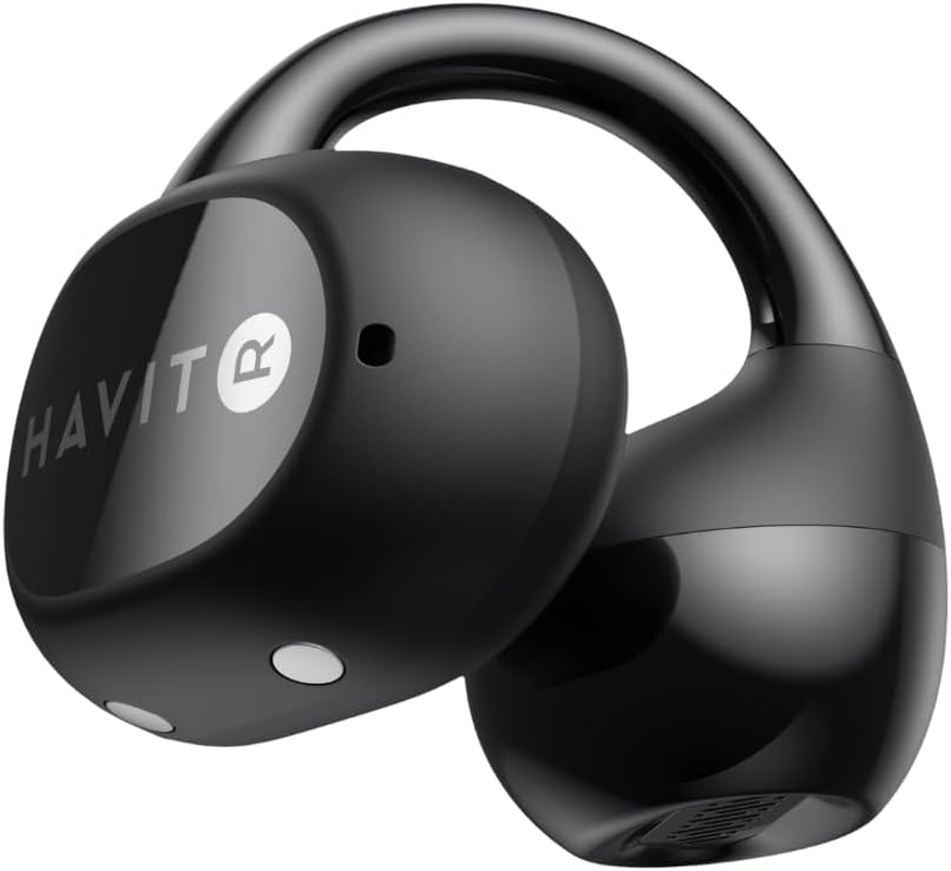 Havit OWS916 Open Ear Headphones, Lightweight, Comfortable, Clip-On Earbuds, Wireless Sports Headphones with ENC AI 4 Microphones, Calls, IPX5, Bluetooth 5.4, App Control, 22 Hours for Running/Cycling image number 3