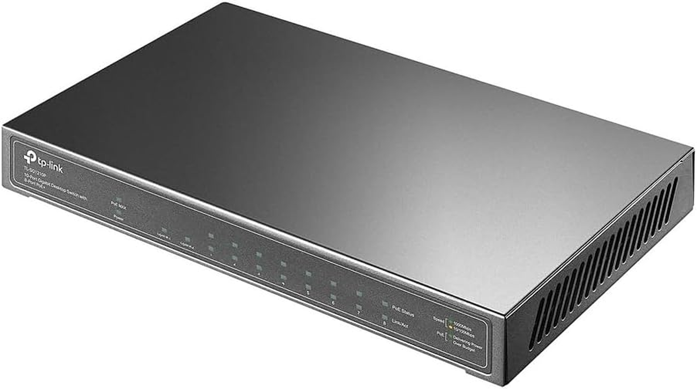 Tp-Link TL-SG1210P | 8 Port Gigabit Poe Switch | 8 Poe+ Ports @63W, W/ 1 Uplink Gigabit Port + 1 SFP Slot | Desktop/Wall-Mount | Plug & Play | 3 Year Manufacturer Warranty | Traffic Optimization